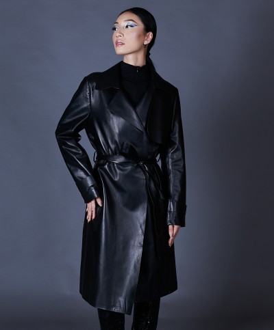 Women's leather coats branded AD|MILANO Craftsmanship Made in Italy